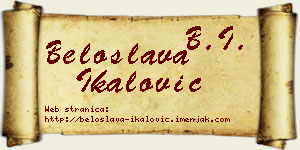 Beloslava Ikalović vizit kartica